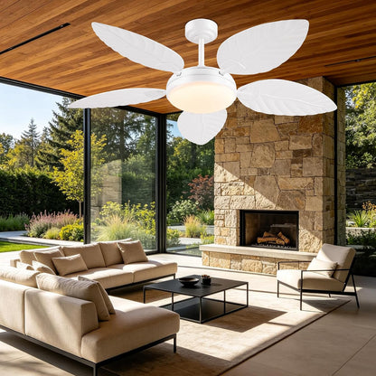 GJeg Tropical Ceiling Fans with Lights,52" Outdoor Palm Leaf Ceiling Fans 888-Black 52 888-White 52 888-Brown 52 888-Dark brown 52 888-Light brown 52