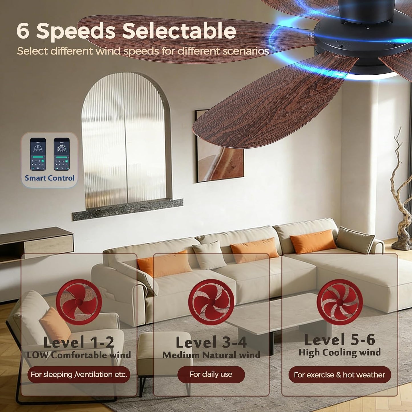 GJeg Ceiling Fans with Lights,42" Low Profile Ceiling Fan SY-89 Brown SY-89 Silver SY-89 Gold SY-89-White-42 SY-89-Black-42