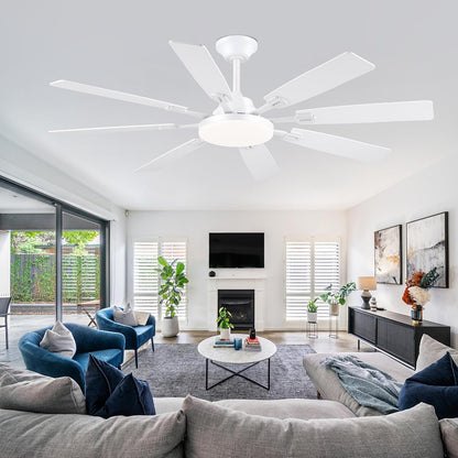 Ceiling Fan With Light & Remote Indoor/Outdoor Use 60 Inch RGB Brown