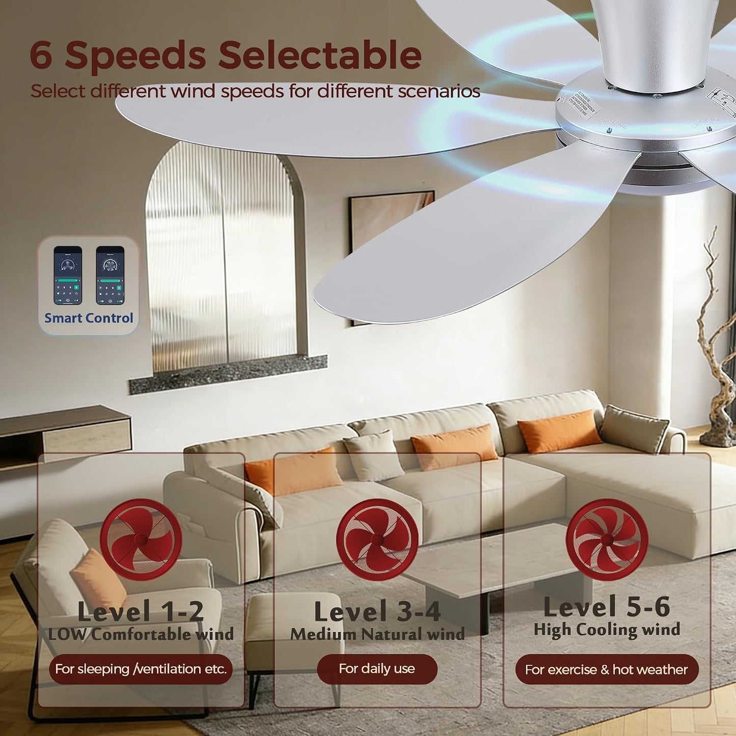 GJeg Ceiling Fans with Lights,42" Low Profile Ceiling Fan SY-89 Brown SY-89 Silver SY-89 Gold SY-89-White-42 SY-89-Black-42