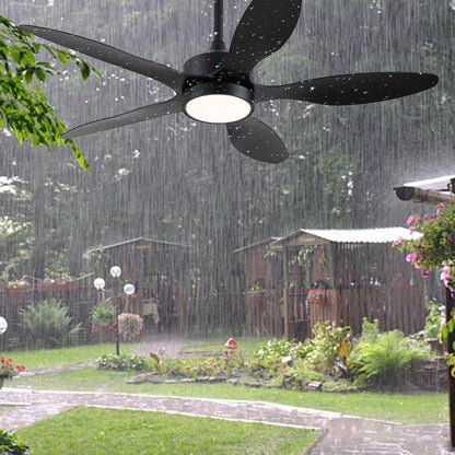 46 inch Waterproof Outdoor Ceiling Fan with Lights and Remote,IP65 Hanging Gazebo Fan with 3CCT 6-Speed DC Motor,Brown Wet Rated Plug in Ceiling Fan with Cord for Patios Porch Pergola LSP-36WP-Black LSP-36WP-White LSP-36WP-Brown