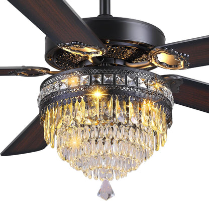 Crystal Ceiling Fan Fandelier with Lights-Outdoor Ceiling Fans (62" ) (72" )