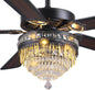Crystal Ceiling Fan Fandelier with Lights-Outdoor Ceiling Fans (62" ) (72" )