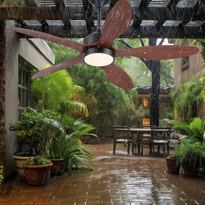 46 inch Waterproof Outdoor Ceiling Fan with Lights and Remote,IP65 Hanging Gazebo Fan with 3CCT 6-Speed DC Motor,Brown Wet Rated Plug in Ceiling Fan with Cord for Patios Porch Pergola LSP-36WP-Black LSP-36WP-White LSP-36WP-Brown
