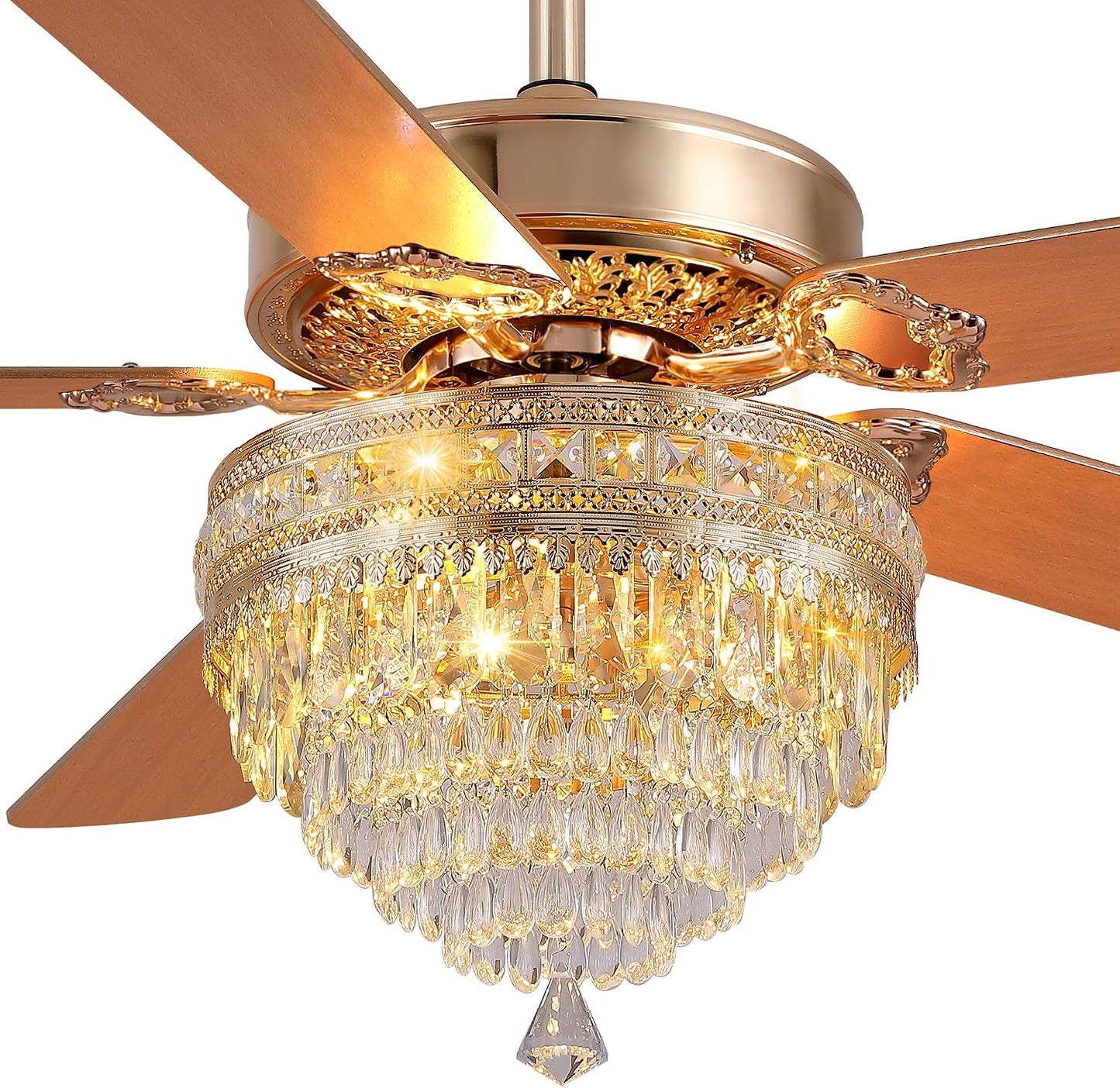 Crystal Ceiling Fan Fandelier with Lights-Outdoor Ceiling Fans (62" ) (72" )