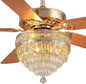 Crystal Ceiling Fan Fandelier with Lights-Outdoor Ceiling Fans (62" ) (72" )