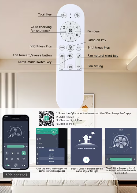 52Inch Ceiling Fan with Lights and Remotes, Modern Low Profile Flush Mount Ceiling Fans,DC Reversible Motor, 3CCT Dimmable,Noiseless,Dual Finish, Black 6 Speeds Ceiling Fan for Indoor/Outdoor